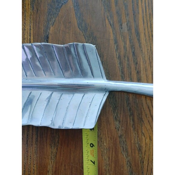 Vintage 1996 OTAGIRI SILVER TONED Banana Leaf Plate Serving Tray VGC 17"x 5" - Picture 6 of 6